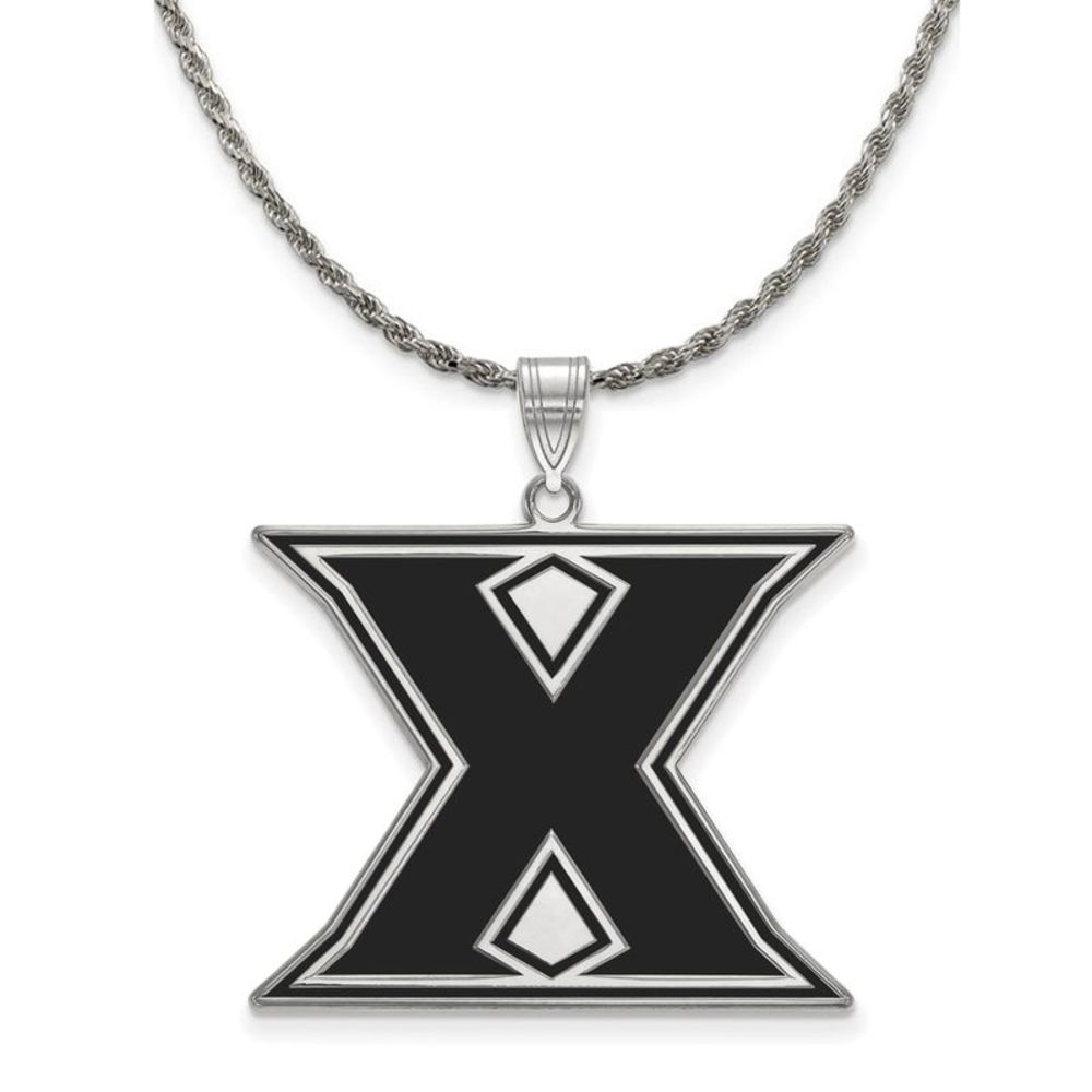 Sterling Silver Xavier U. XL Enamel 'X' Necklace - 26 Inch
